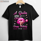 A Queen Was Born In March Birthday Shirt for Women - Happy Birthday To Me Tee