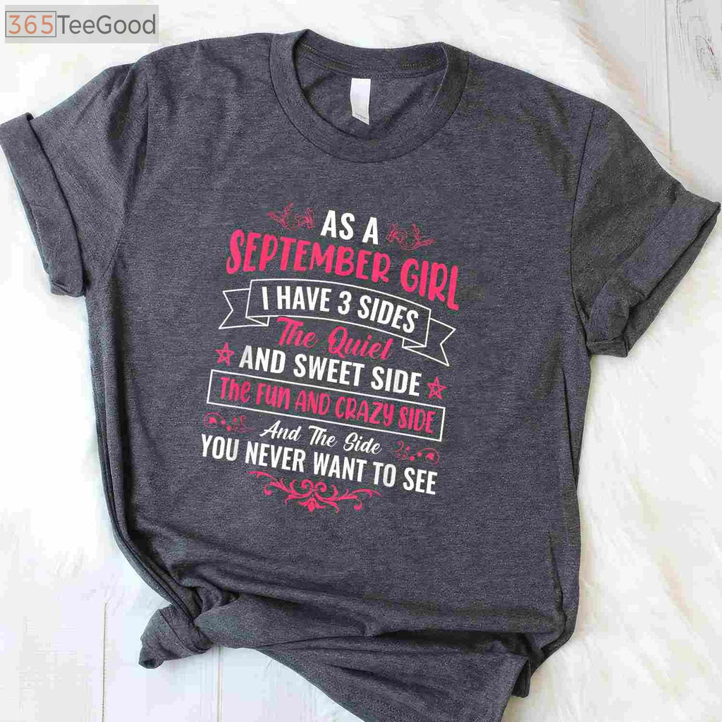 A True September Girl Birthday T-Shirt - Aesthetic Virgo & Libra Gift for Women