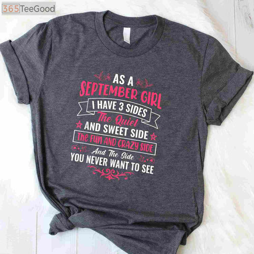 A True September Girl Birthday T-Shirt - Aesthetic Virgo & Libra Gift for Women