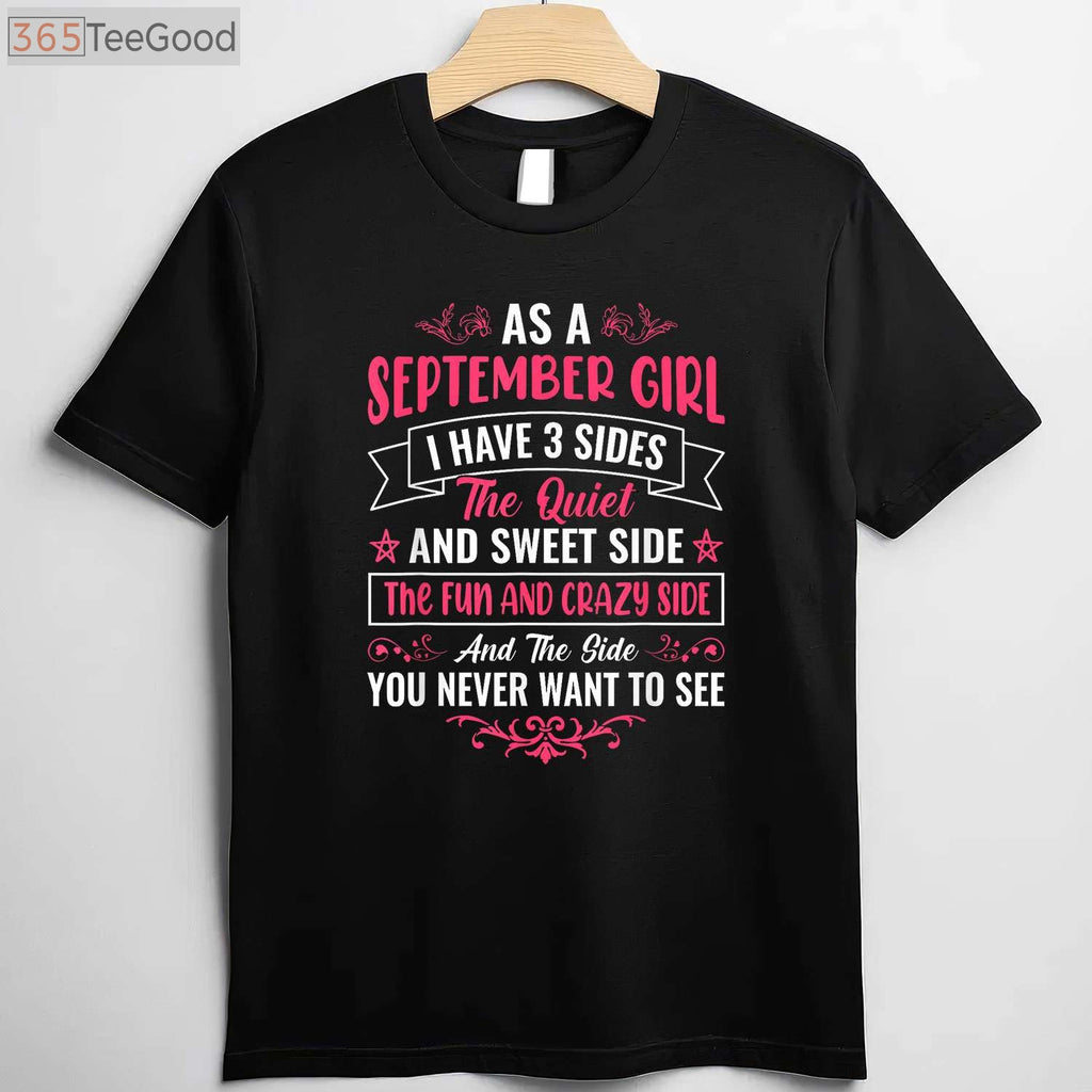 A True September Girl Birthday T-Shirt - Aesthetic Virgo & Libra Gift for Women