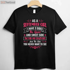 A True September Girl Birthday T-Shirt - Aesthetic Virgo & Libra Gift for Women