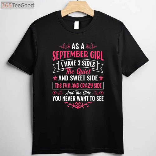 A True September Girl Birthday T-Shirt - Aesthetic Virgo & Libra Gift for Women