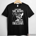 Adult Humor I Like It When She Bends Over Fishing Shirt, Sarcastic Angler Tee