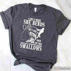 Adult Humor I Like It When She Bends Over Fishing Shirt, Sarcastic Angler Tee
