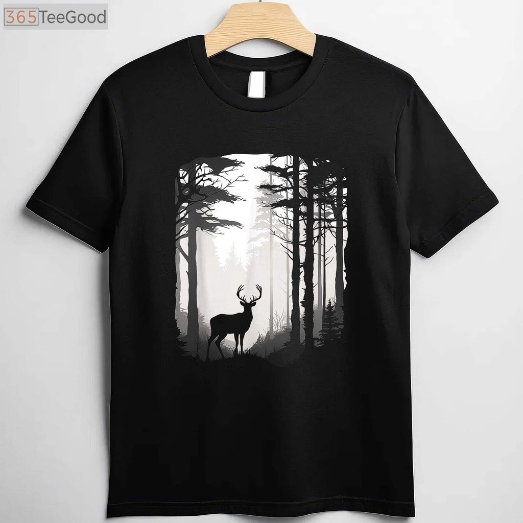 Aesthetic Deer Forest Wildlife Hunting T-Shirt, Nature Inspired Hunter Apparel
