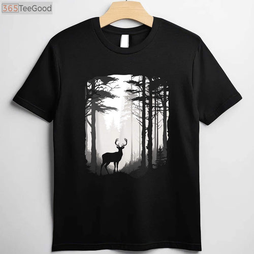 Aesthetic Deer Forest Wildlife Hunting T-Shirt, Nature Inspired Hunter Apparel