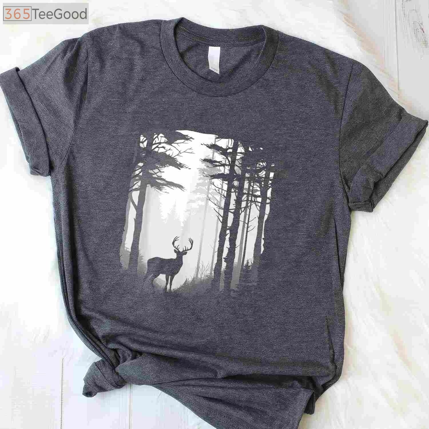 Aesthetic Deer Forest Wildlife Hunting T-Shirt, Nature Inspired Hunter Apparel