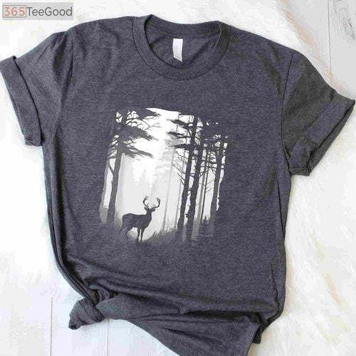 Aesthetic Deer Forest Wildlife Hunting T-Shirt, Nature Inspired Hunter Apparel