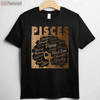 African American Pisces Girl Melanin Shirt - Black Queen March Birthday Gift