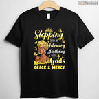 Afro Woman February Birthday Shirt – Stepping Into My Birthday Religious T-Shirt