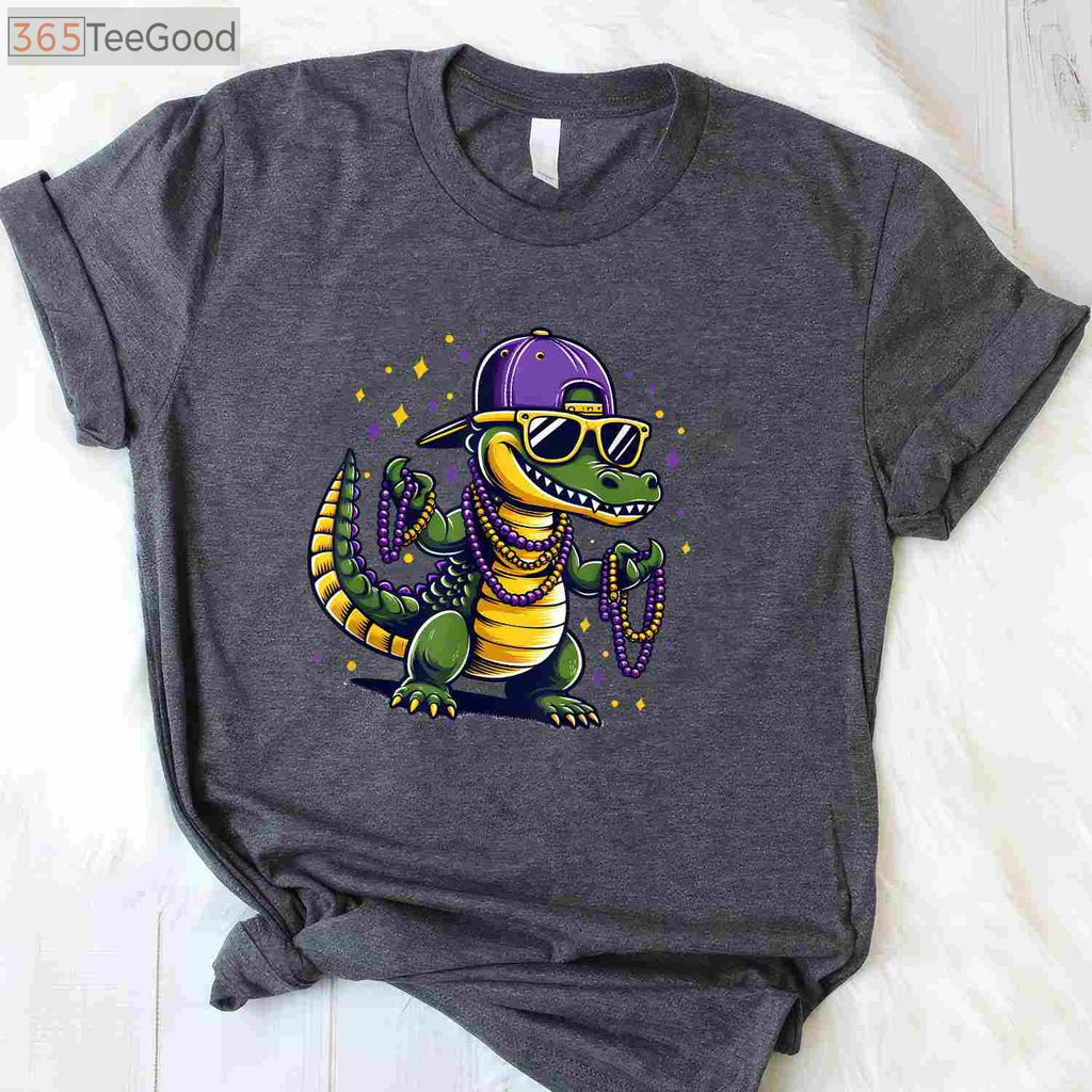 Alligator Crocodile Mardi Gras Costume T-Shirt for Men Women