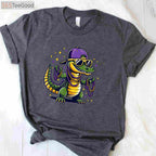 Alligator Crocodile Mardi Gras Costume T-Shirt for Men Women