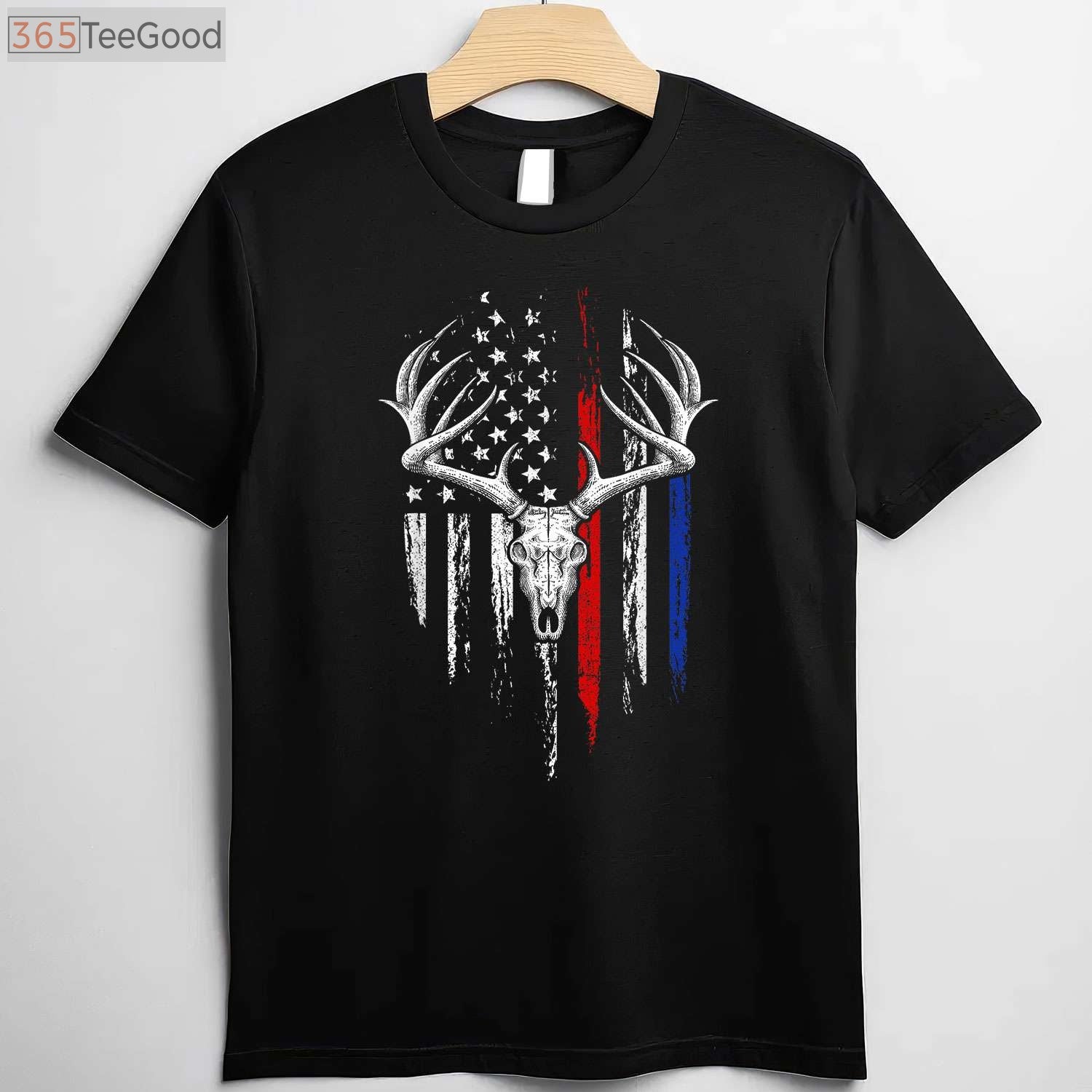 American Flag Bowhunting Shirt, Whitetail Deer Hunter Archery Lover Gift Tee