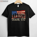 American Flag Thank You Veterans T-Shirt - Proud Veteran Appreciation Gift