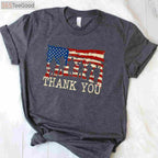 American Flag Thank You Veterans T-Shirt - Proud Veteran Appreciation Gift
