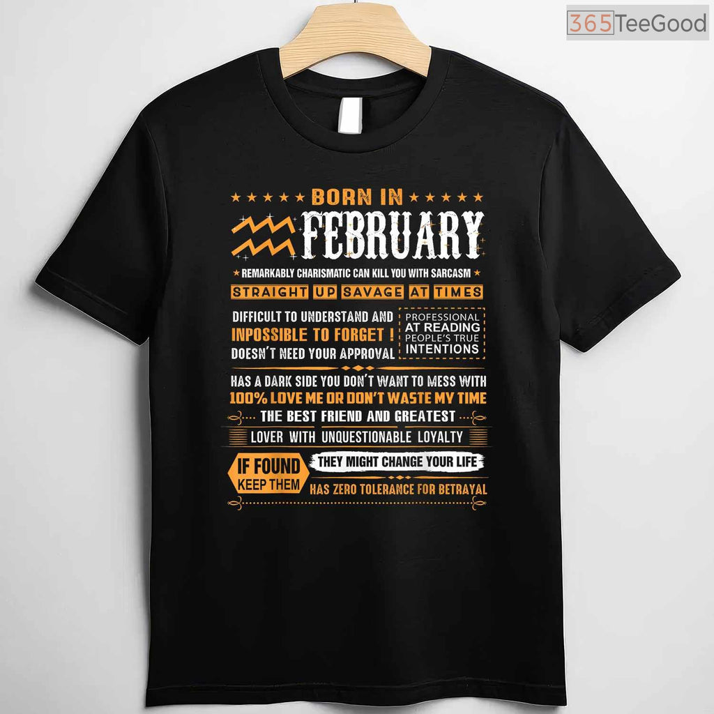 Aquarius February Birthday Shirt – Born In February Zodiac Gift Tee