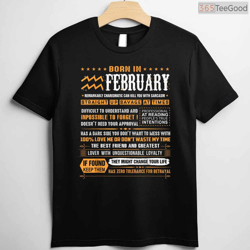Aquarius February Birthday Shirt – Born In February Zodiac Gift Tee