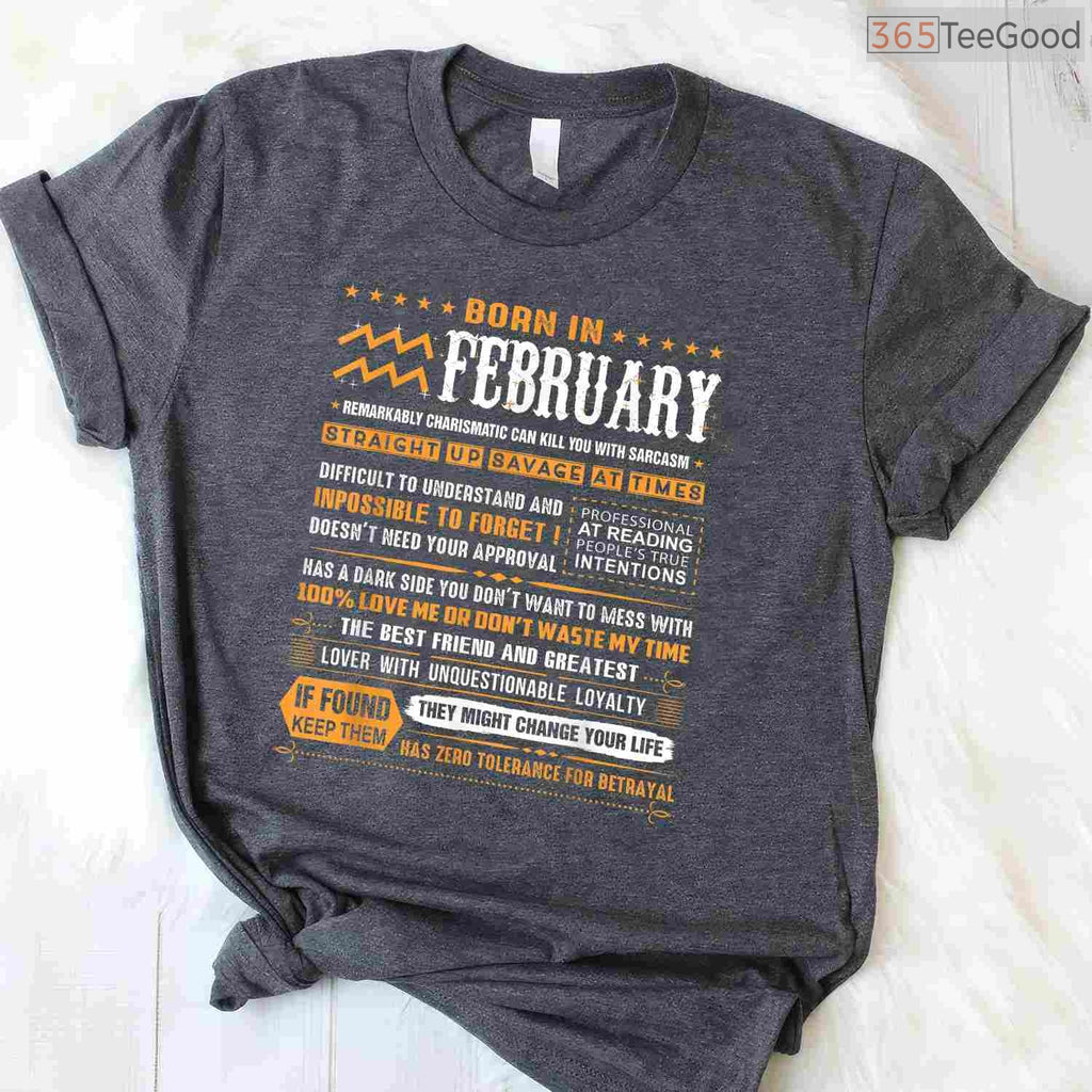 Aquarius February Birthday Shirt – Born In February Zodiac Gift Tee