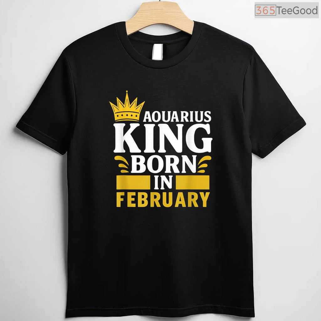 Aquarius King February Birthday Shirt – Black Man Zodiac Legend Tee