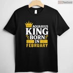 Aquarius King February Birthday Shirt – Black Man Zodiac Legend Tee