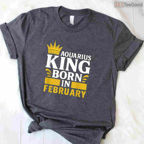 Aquarius King February Birthday Shirt – Black Man Zodiac Legend Tee