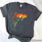 Artistic Fly Fishing Angler Shirt - Forest Nature & Trout Graphic Tee
