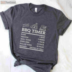 BBQ Timer Beer & Grill T-Shirt - Funny Barbecue Saying Dad Gift