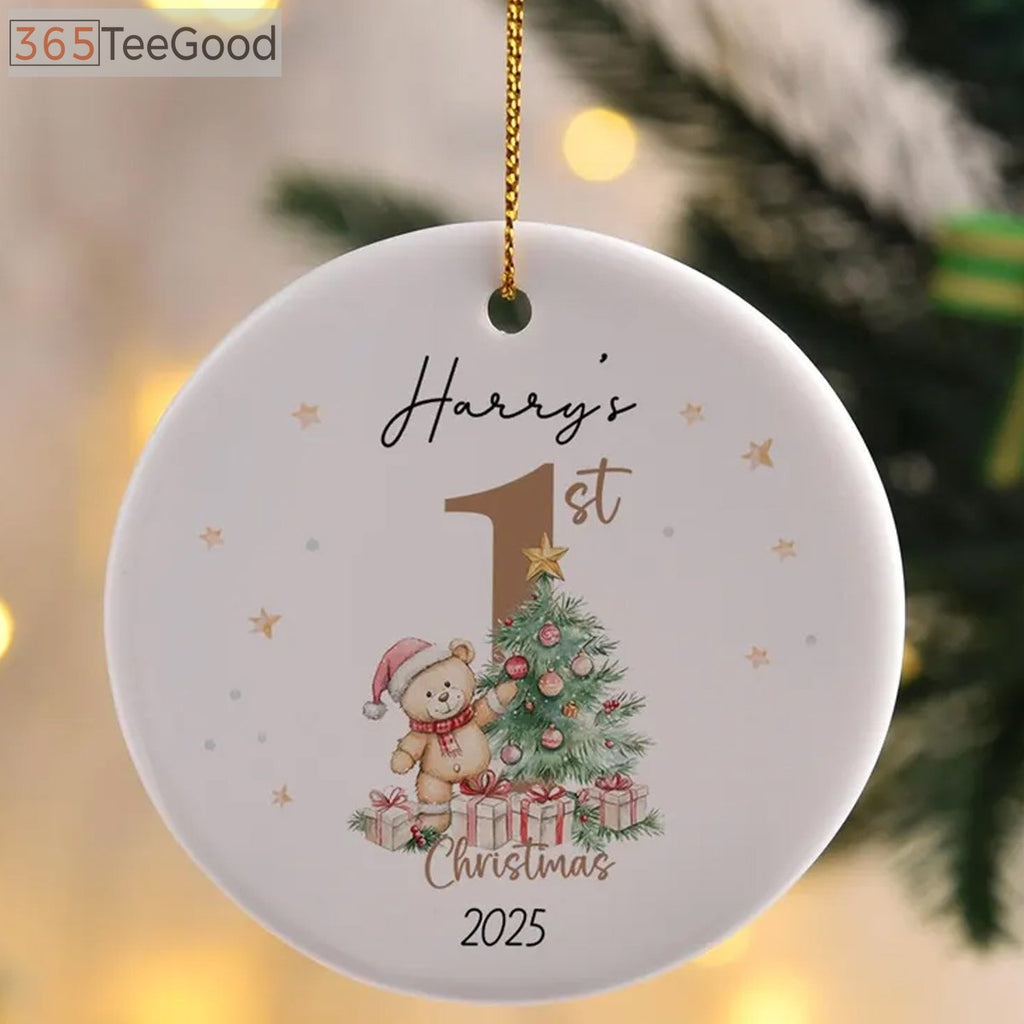 Baby’s First Christmas Ornaments Personalized, Baby 1st Christmas Keepsake Decoration, Custom Newborn Gift for Kids