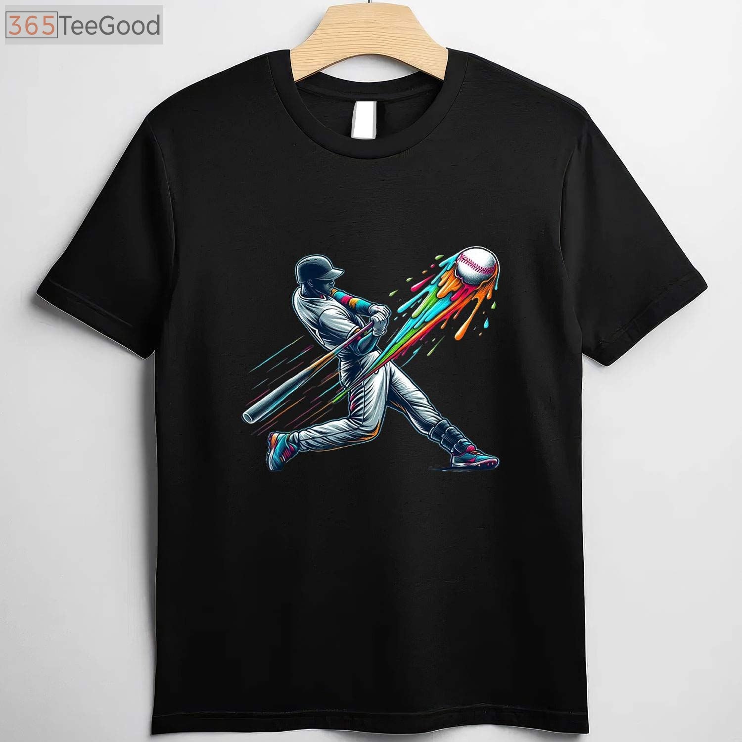 Baseball Player Drip T-Shirt - Cool Swag Sports Graphic Tee For Boys