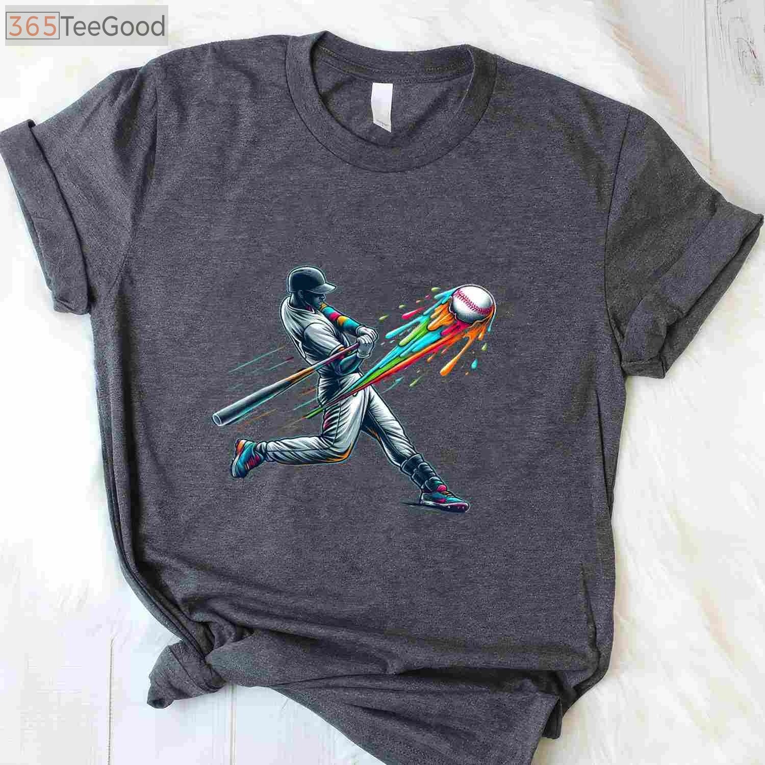 Baseball Player Drip T-Shirt - Cool Swag Sports Graphic Tee For Boys