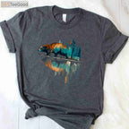 Bear Trees Reflection Nature T-Shirt - Aesthetic Wildlife Forest Outdoor Gift