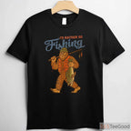 Bigfoot Sasquatch Fishing T-Shirt, Funny I'd Rather Be Fishing Legend Tee