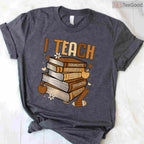 Black History Month I Teach Melanin T-Shirt Book Lover Black Teacher Appreciation Shirt