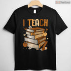 Black History Month I Teach Melanin T-Shirt Book Lover Black Teacher Appreciation Shirt