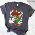 Black History is American History Patriotic T-Shirt African American Flag Pride Shirt Small