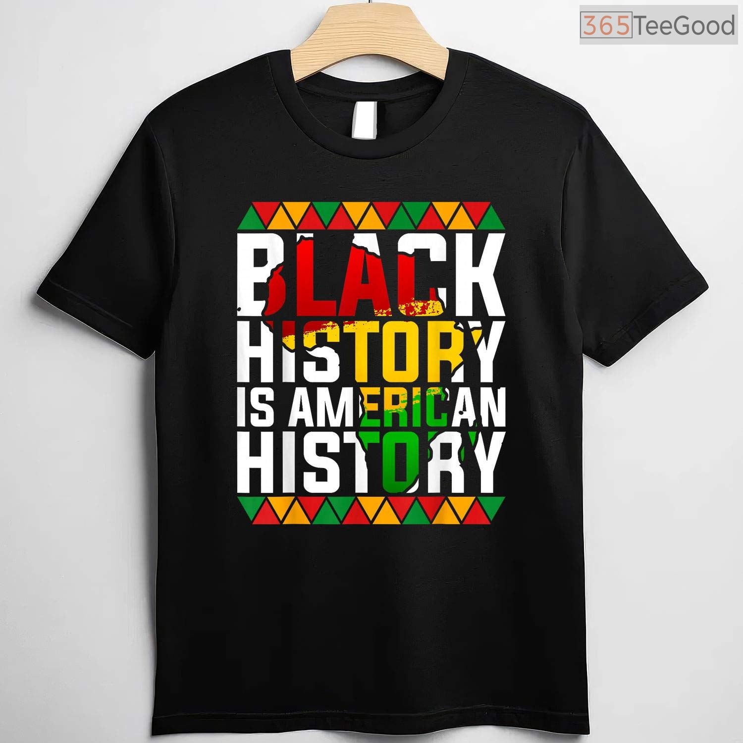 Black History is American History Patriotic T-Shirt African American Flag Pride Shirt Small