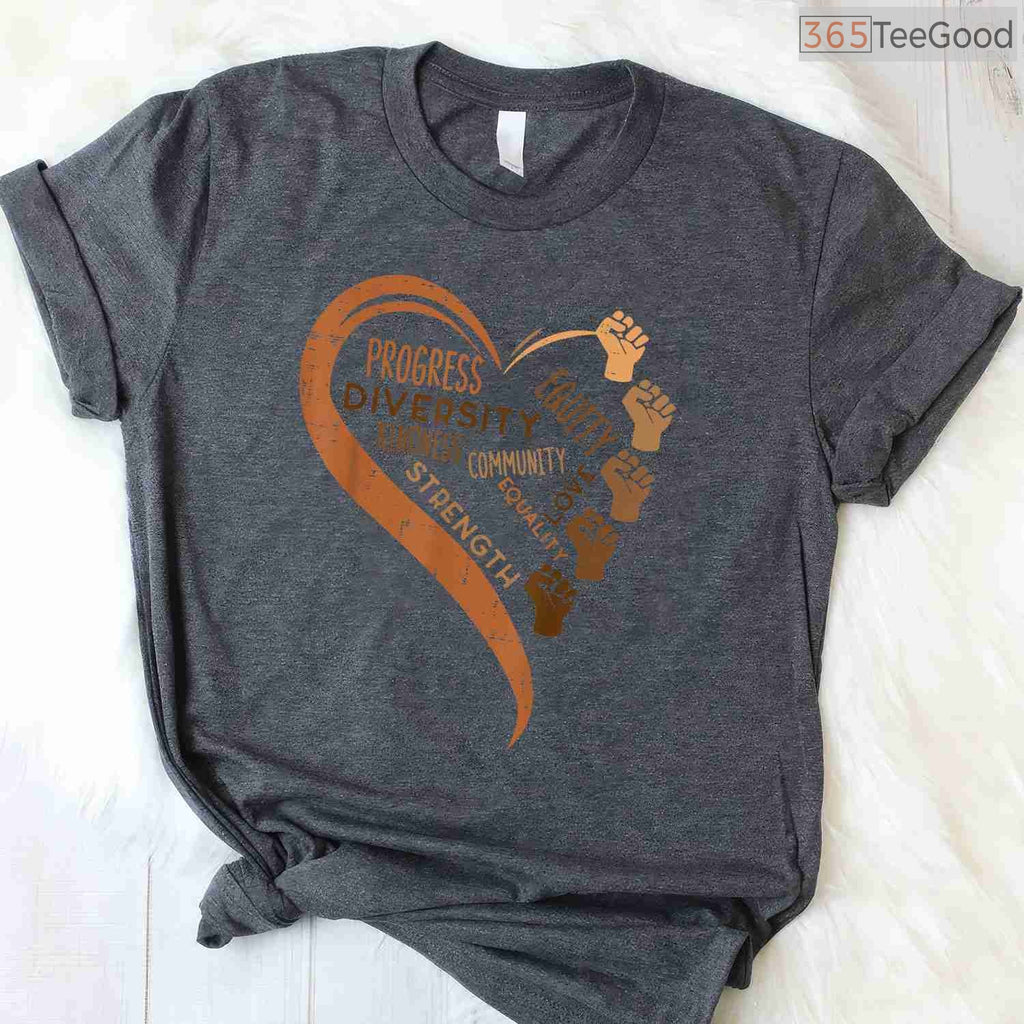 Black History Fists Diversity Equity T-Shirt Melanin Power African Women Empowerment Shirt