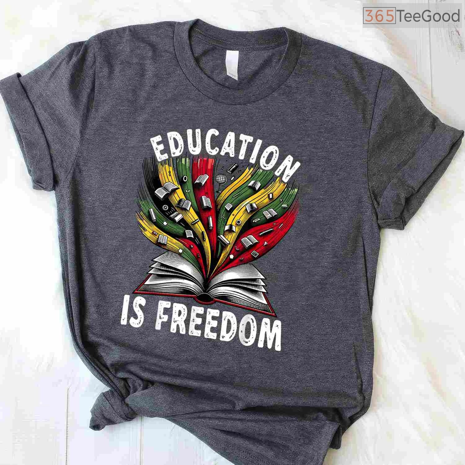 Black History Education is Freedom T-Shirt Knowledge is Power Books Black History Month Tee