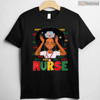 Black History Month Nurse T-Shirt Melanin African American Women Healthcare Scrubs Shirt
