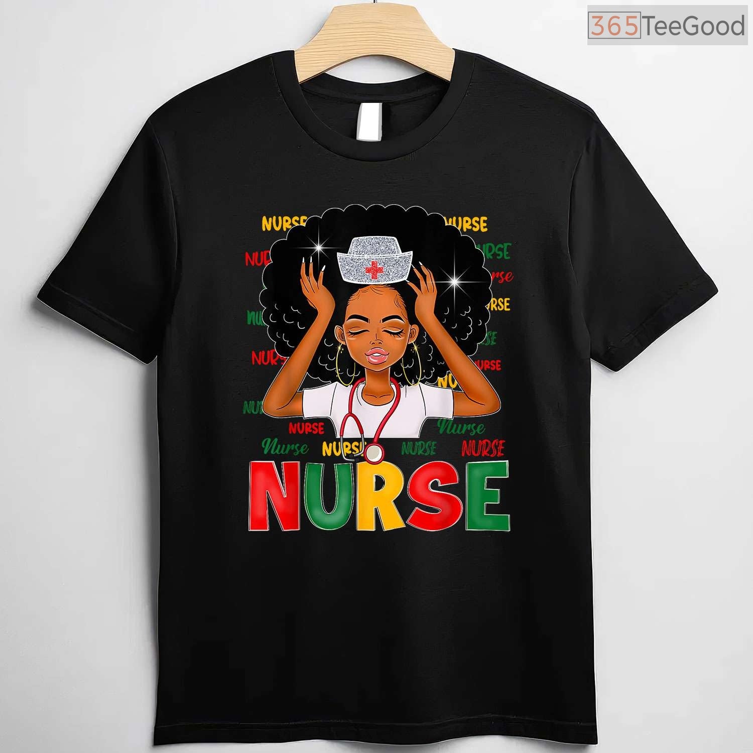 Black History Month Nurse T-Shirt Melanin African American Women Healthcare Scrubs Shirt