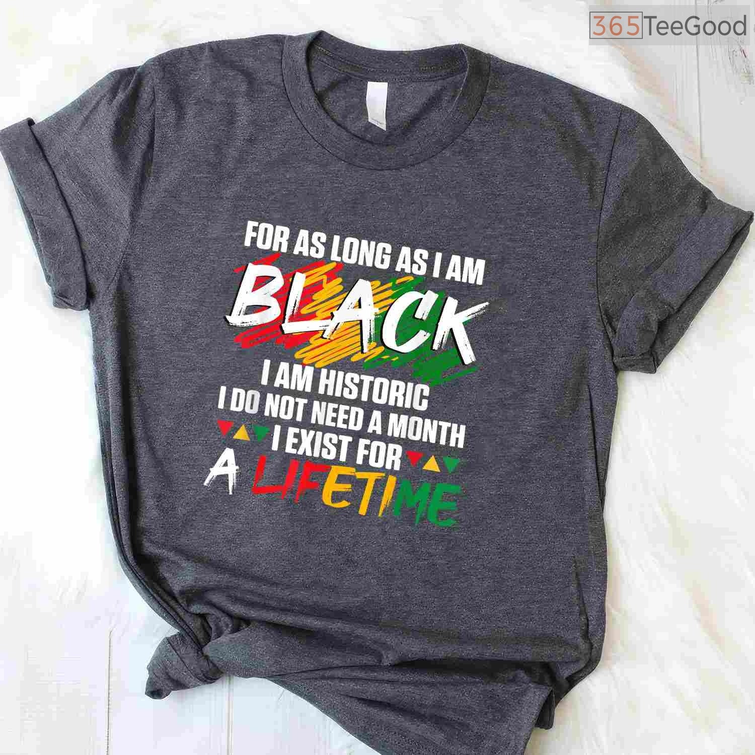 Black History Month For As Long As I Am Black I Am Historic T-Shirt Heritage Shirt
