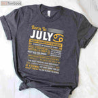 Born in July Cancer Zodiac Birthday T-Shirt _ July Birthday Gift Shirt