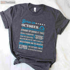 Born in October Libra Horoscope Birthday Shirt - Minimalist Zodiac Gift for Women