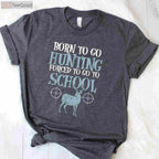 Born to Go Hunting T-Shirt, Funny Hunting Shirt for Boys Kids Men Hunters
