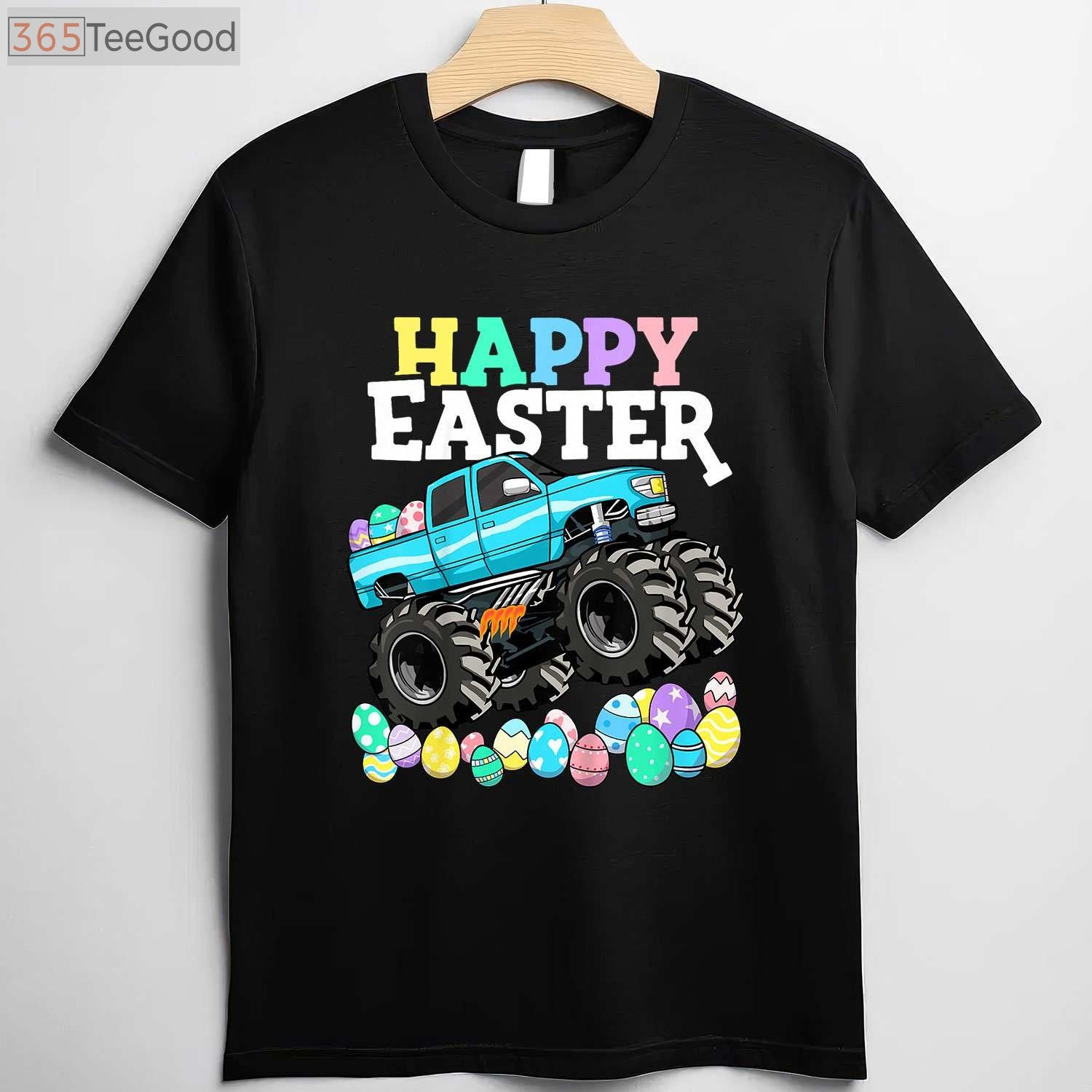 Boys Happy Easter Monster Truck T-Shirt - Toddler Easter Egg Hunter Truck Shirt