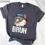 Bruh Fourth of July Eagle Patriotic T-Shirt for Men and Boys