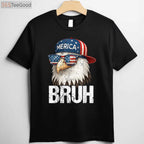 Bruh Fourth of July Eagle Patriotic T-Shirt for Men and Boys