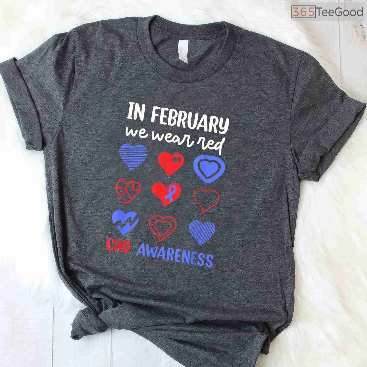 CHD Awareness February Shirt – In February We Wear Red Heart Health