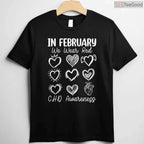 CHD Fighter Awareness Shirt – In February We Wear Red Congenital Defect T-Shirt