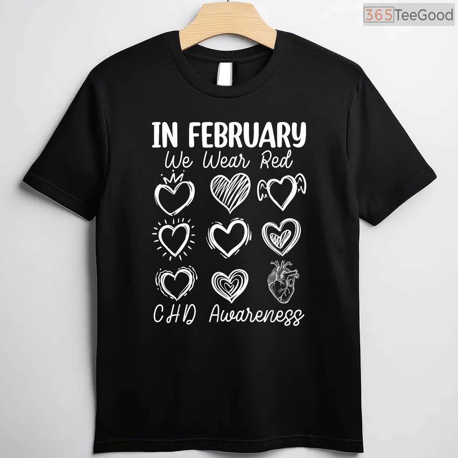 CHD Fighter Awareness Shirt – In February We Wear Red Congenital Defect T-Shirt